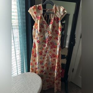 ASOS Design Floral Buttonup dress with lace detailing!